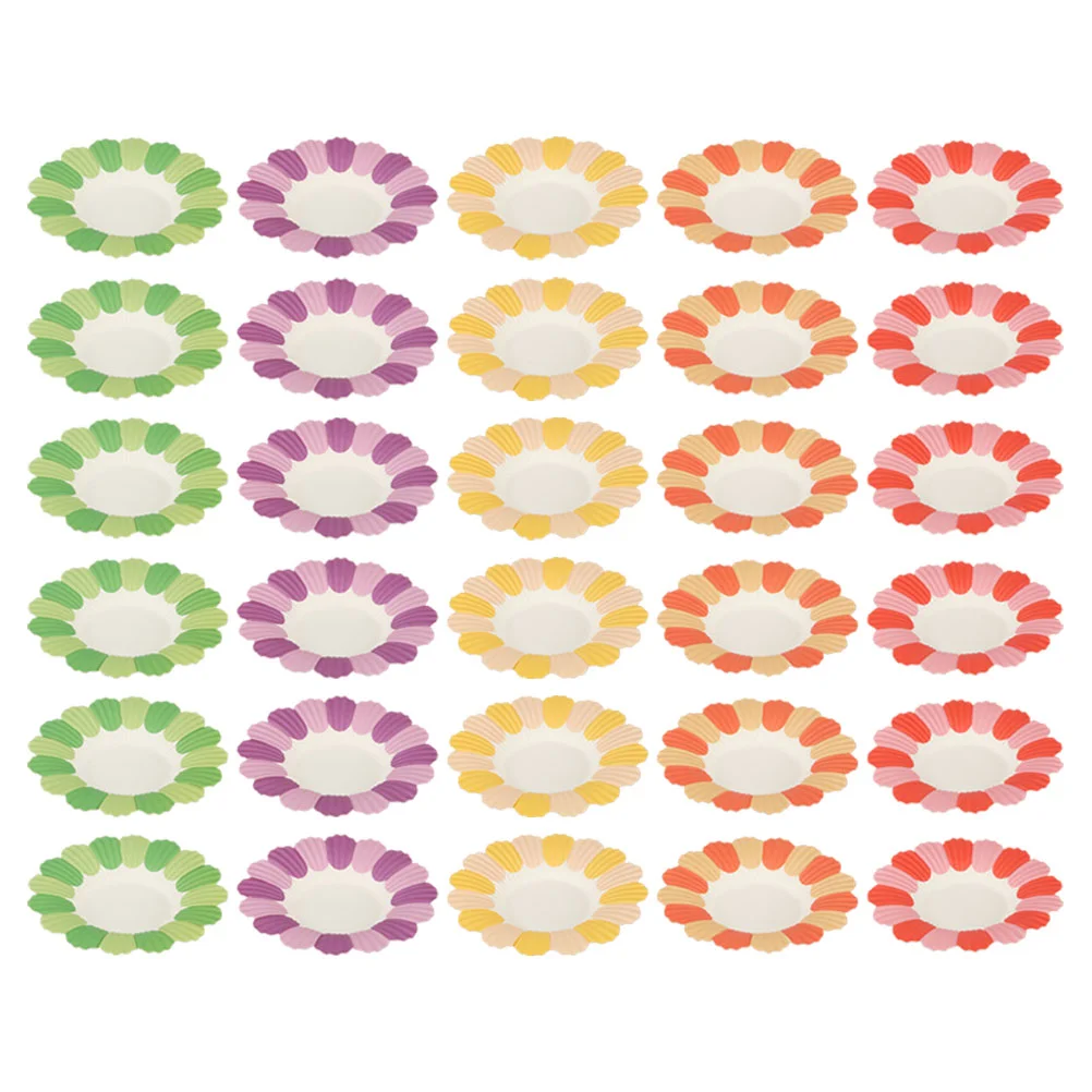 

50 Pcs Decorate Party Dinnerware The Flowers Festive Paper Appetizer Food Serving Child Kids