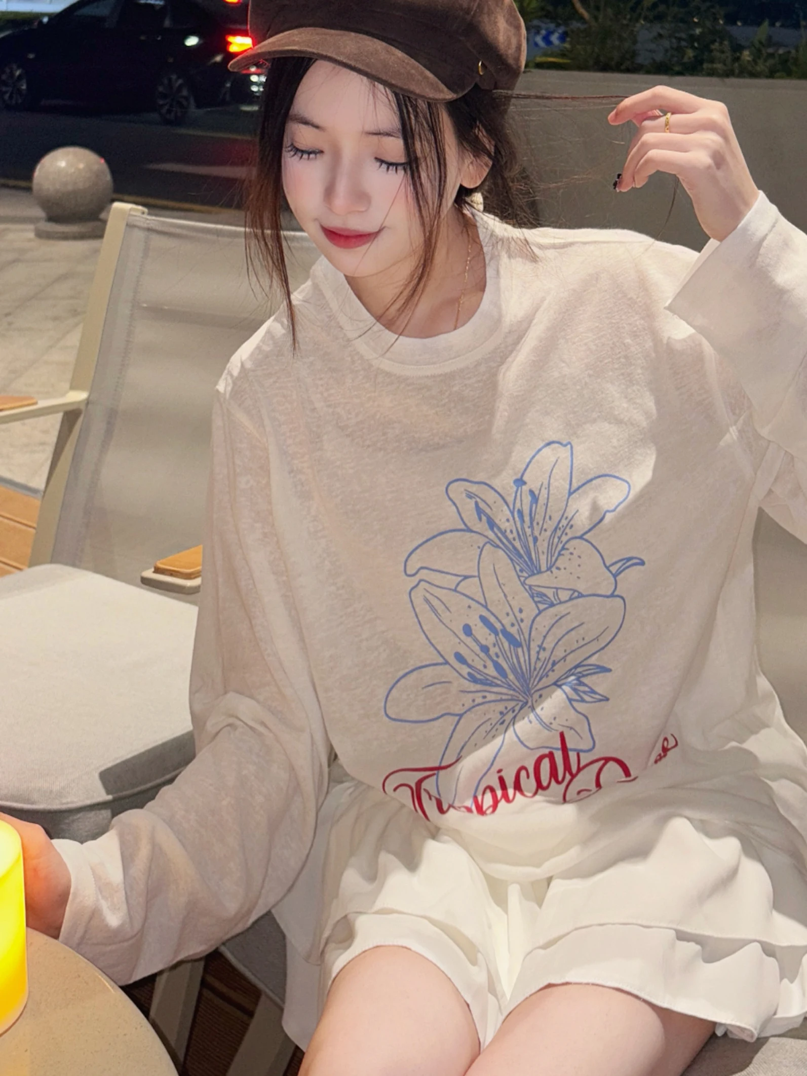 Pure Desire Sle Sun Protective Blouse Women's Summer New Arrival Shoulder Long Sleeves T-Shirt Loose Design Chic Korean S... |