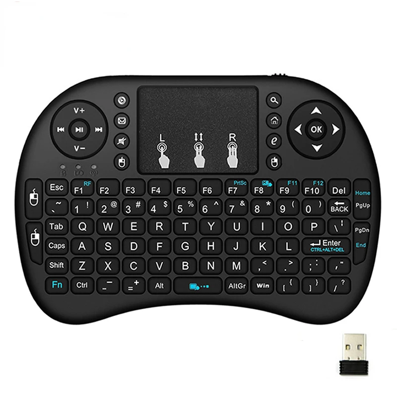 

Russian English Version 2.4GHz Wireless Keyboard Air Mouse With Touchpad Handheld Work With Android TV BOX Mini PC 18