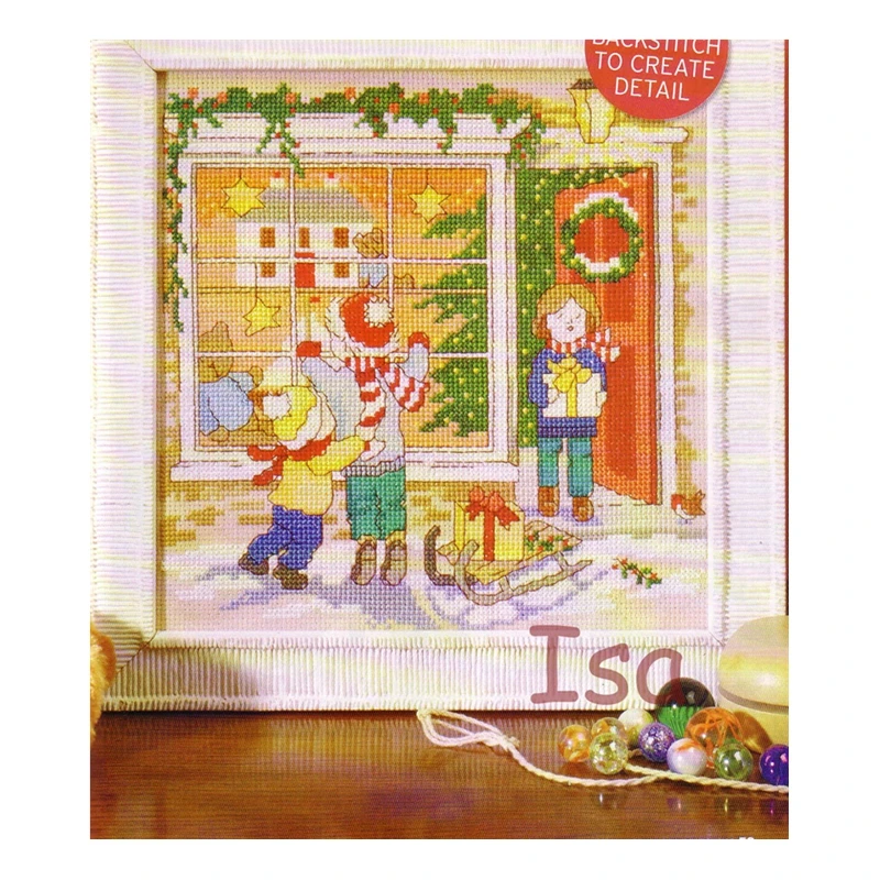 

Cross Stitch Kit Magazine Style Christmas Shop 28ct 18ct 14ct 11ct Precision Calico Hand-embroidered Material Bag Home Handmade