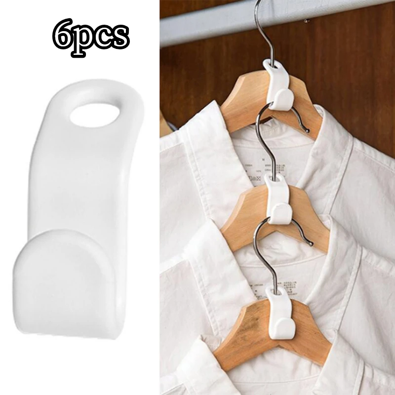 

6pcs Mini Clothes Hanger for Closet Connector Hooks Cascading Plastic Wardrobe Organzier Space Saving Hanger Hook
