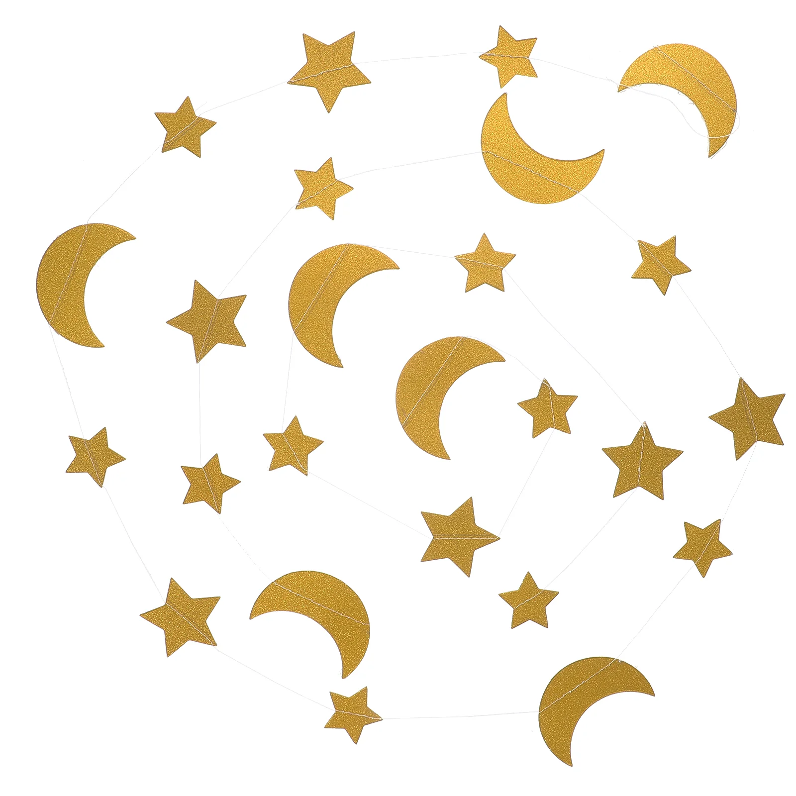 

Star Moon Pull Flower Ramadan Party Banner Eid Mubarak Bunting Decorative Hanging Decorations Home Ornament Glitter