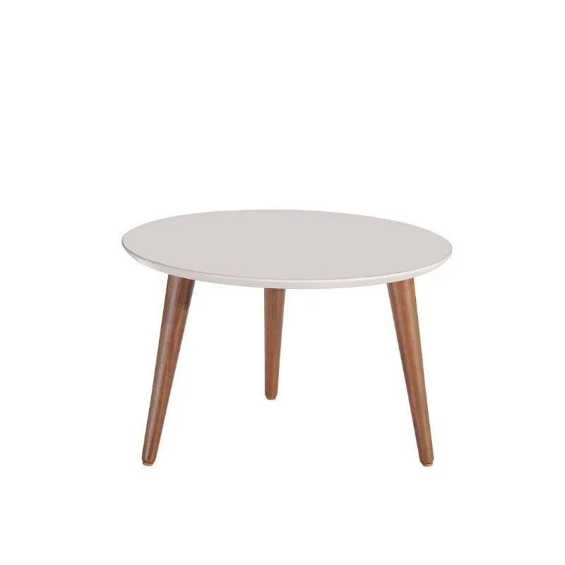 

Manhattan Comfort Moore 23.34" Round Mid-High Coffee Table in Off White