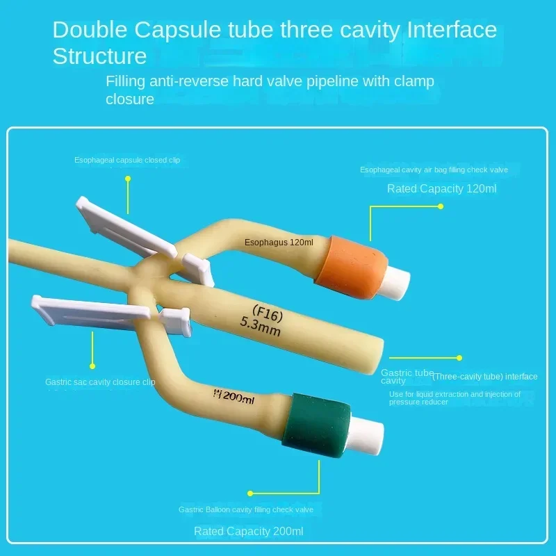 Одноразовый двойной медицинский стерильный латексный латекс с тройной камерой