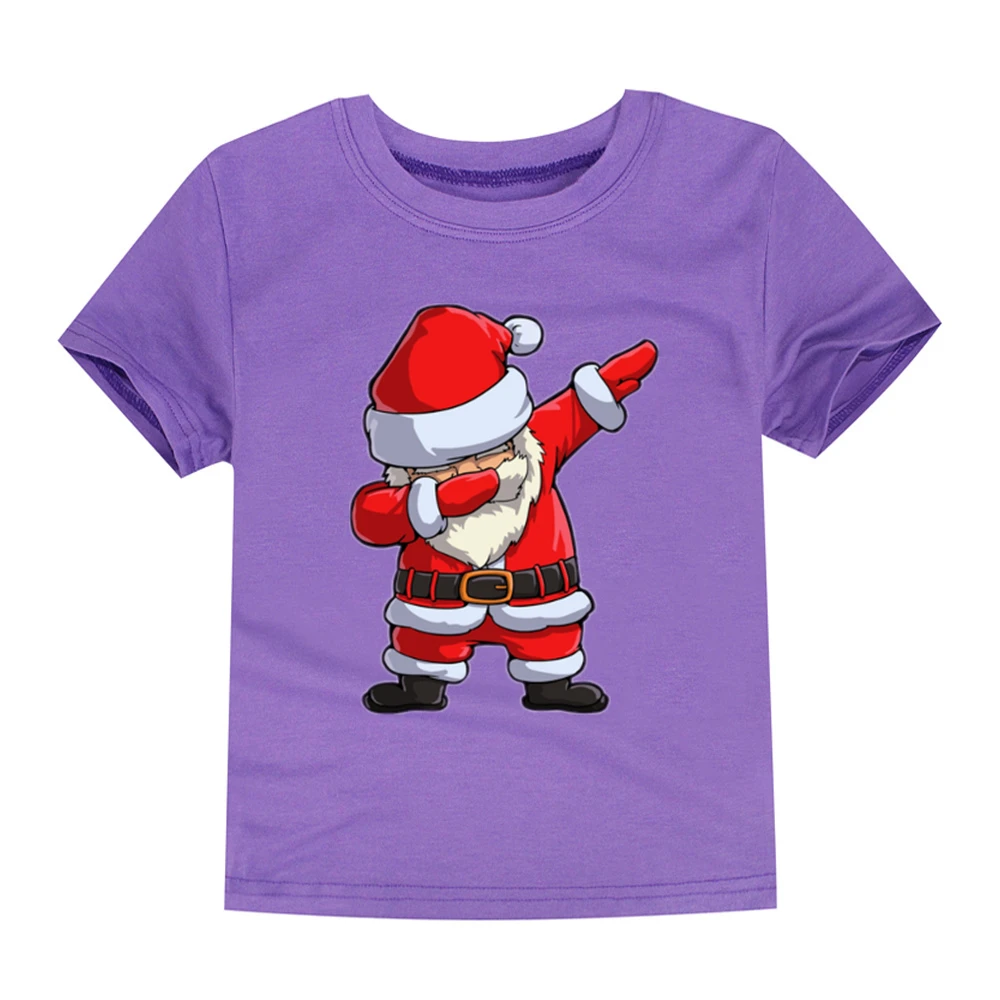

Hot Sale Dabbing Santa Claus Print Cartoon Kids T shirt Girls Summer Tops Baby Boys Clothes Funny Children Short Sleeve T-shirt