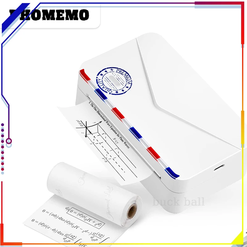 

Phomemo M03as Mini Thermal Printer Portable Inkless Printer Notes Pocket 300dpi 15/53/80mm Sizes Paper For Label Printers Gift