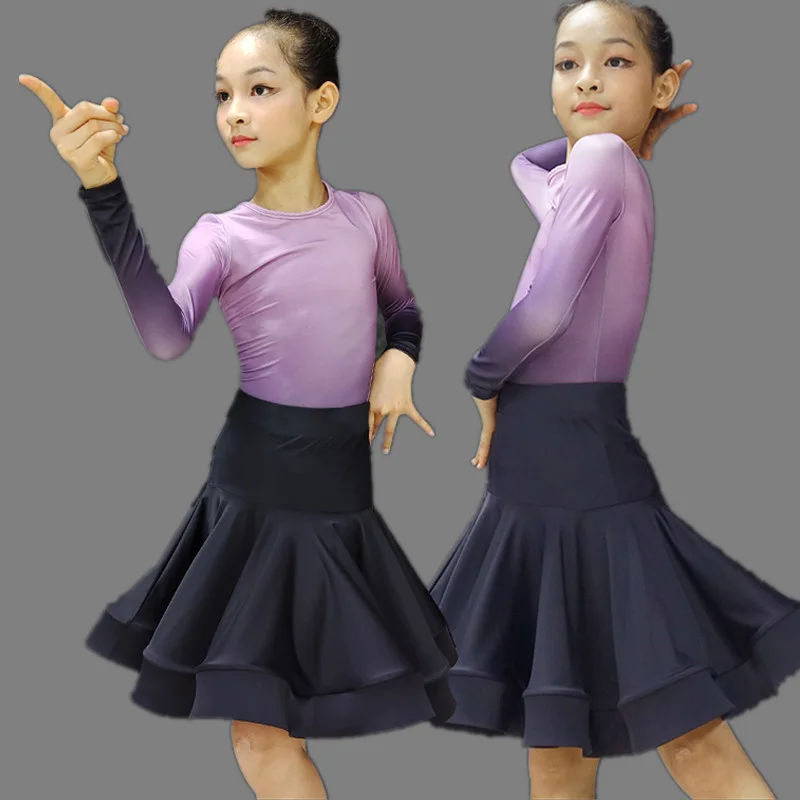 

Latin Dance Dress for Girl Ballroom Dancing Rumba Samba Latin Kids Dance Costume 2022 News Collar Modern Carnival Jazz Dancewear