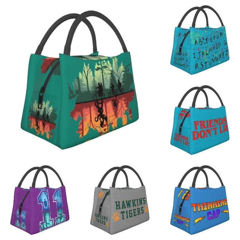 

Custom Stranger Things The Upside Down Lunch Bags Men Women Cooler Thermal Insulated Lunch Box for Office Travel