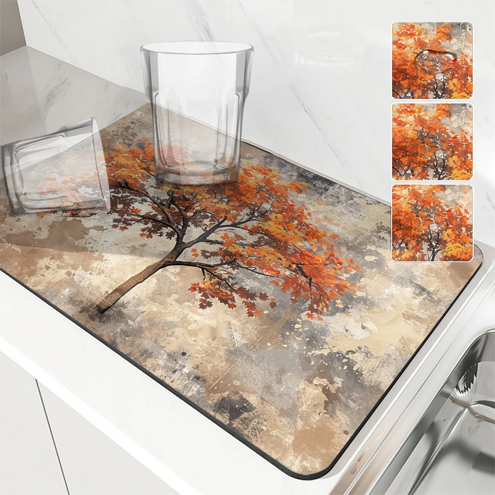 Кухонный впитывающий коврик Autumn Leaves из полиэстера