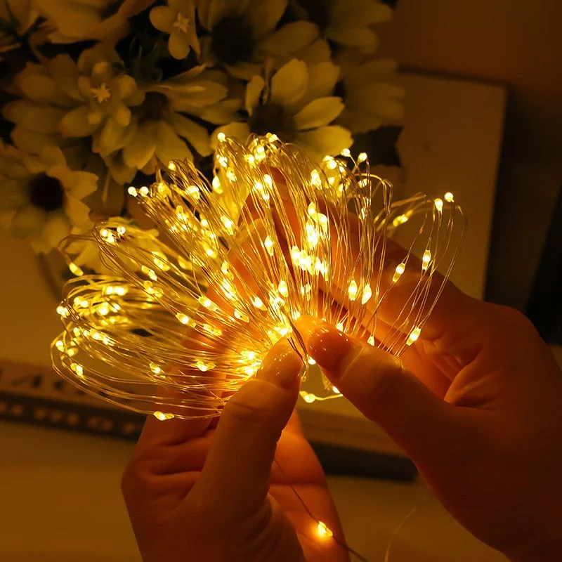 

Party Holiday Light Copper Wire Light LED Starry String Outdoor for Garland Wedding Decoration 10M Garden Christmas Fairy Light