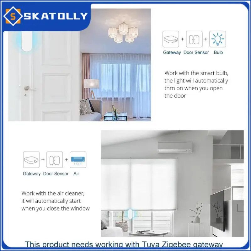 

Aubess Smart Door Sensor Door Open/closed Detectors Smart Life App Control Wifi Door Open Closed Detectors Smart Home