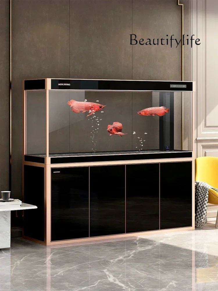 Аквариум аквариум для гостиной от пола до потолка ультрабелый стеклянный фильтр