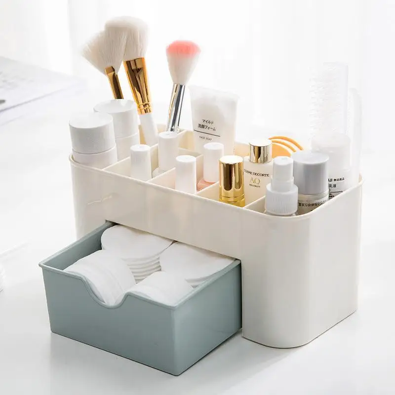 Drawer Type Makeup Storage Box Dormitory Organize Plastic Shelving Cosmetic Skin Care Dresser Desktop Organizer