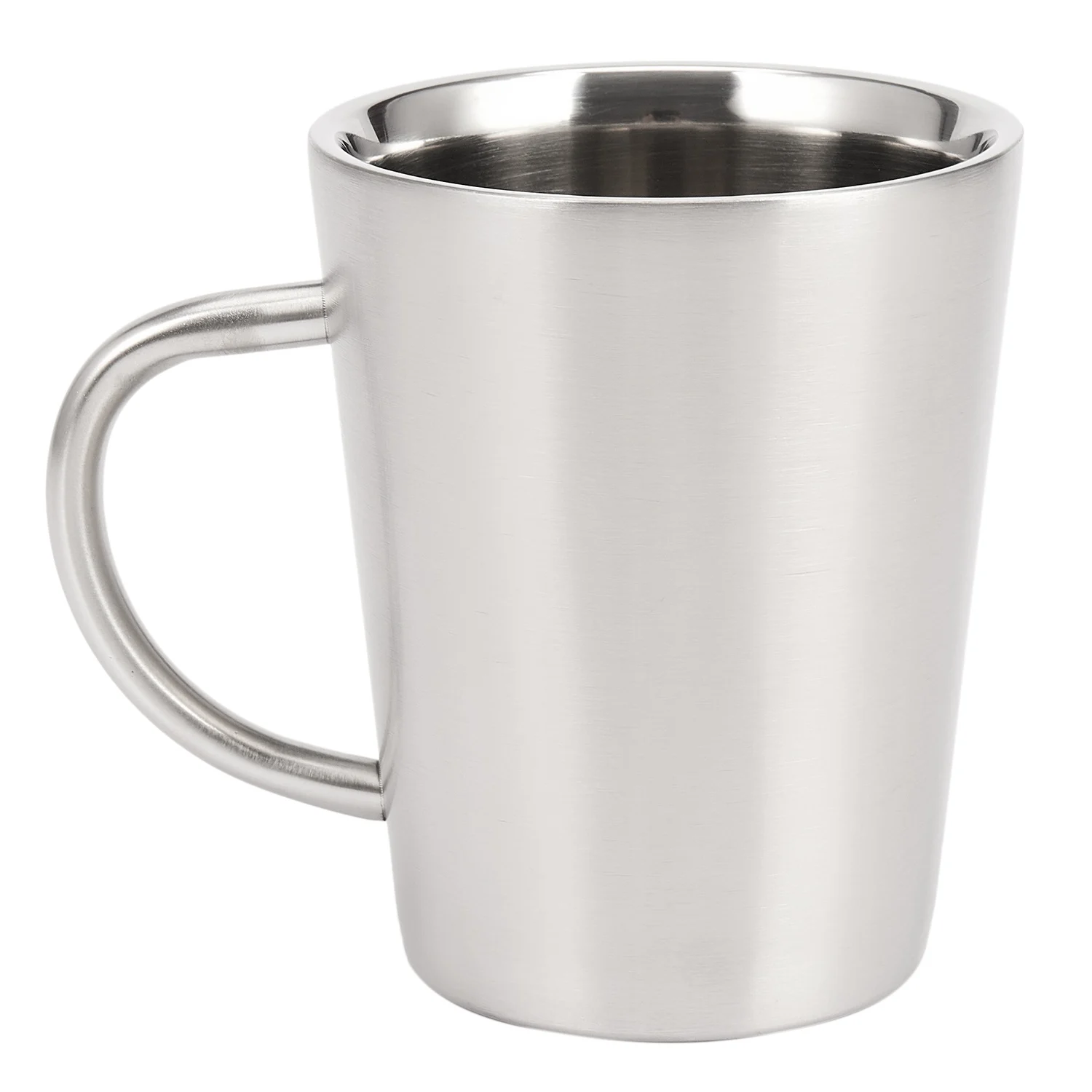 

340 Ml Stainless Steel Copper Plated Coffee Cup Double Layers 304 High Temperature Resistance Milk Tea Mug Silver