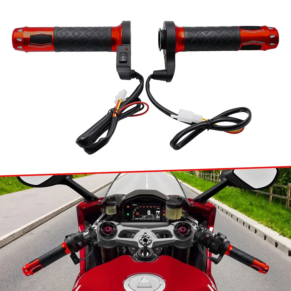 

12V Motorcycle Electric Hot Grip Aluminum Alloy Electric Heating Handle Motorcycle Handlebar Warmer 22mm Moto Modified Handlebar