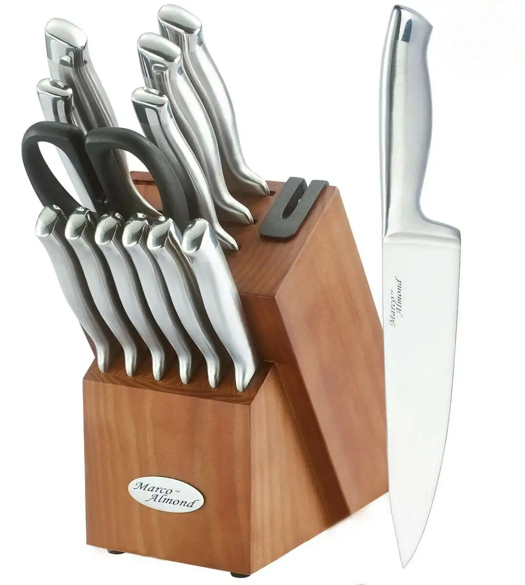 

KYA26 14-Piece Knife Block Set with -in Sharpener,Stainless Steel knife set
