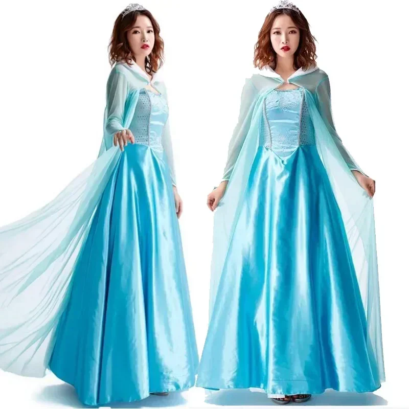 Холодное сердце Хэллоуин аниме косплей костюм синяя милая принцесса Белль