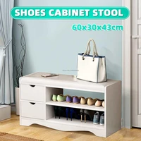 modern shoe cabinet stool shoes bench pu leather padded sofa seat2 drawers lockers multifunction storage footstool organizer