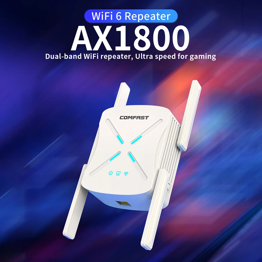 

1800Mbps WiFi Extender Repeater Dual-band 2.4G/5GHz WiFi Router Signal Amplifier Long Range WiFi6 Repeater Extender Access Point