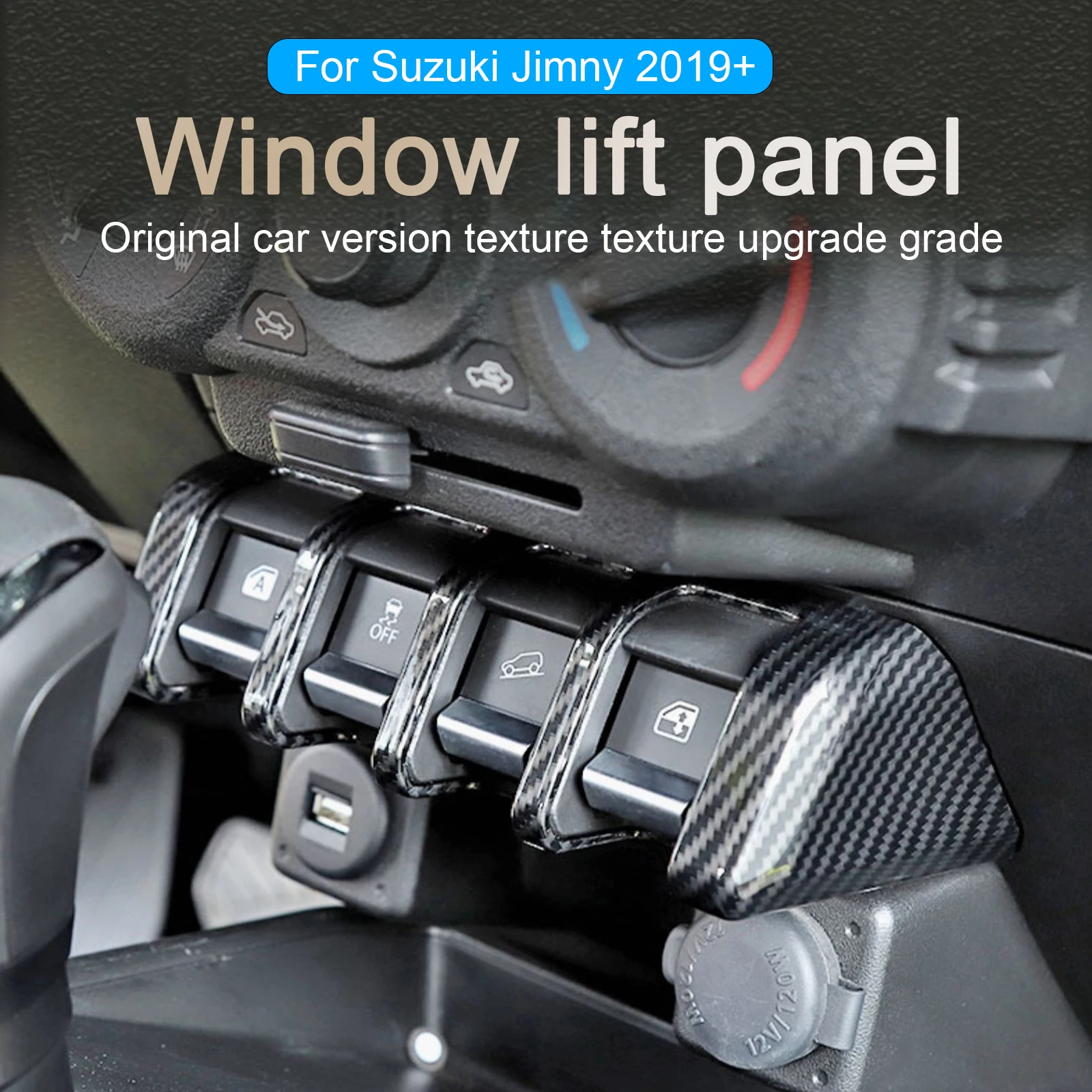 

Car Window Lifting Switch Panel Trim Cover Sticker Interior Moulding Accessories For Suzuki Jimny 2019+