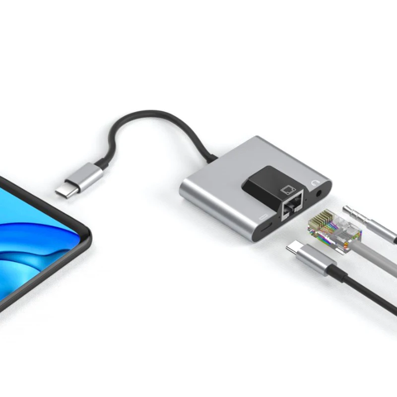 

Адаптер для сетевой локальной сети с портом USB C на аудиоразъем 3,5 мм