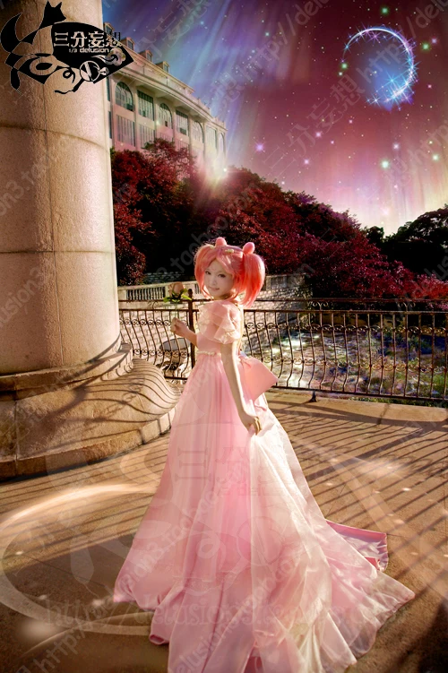 

Princess Serenity Chibiusa pink Dress Cosplay Costume Wedding dress for party/women 11