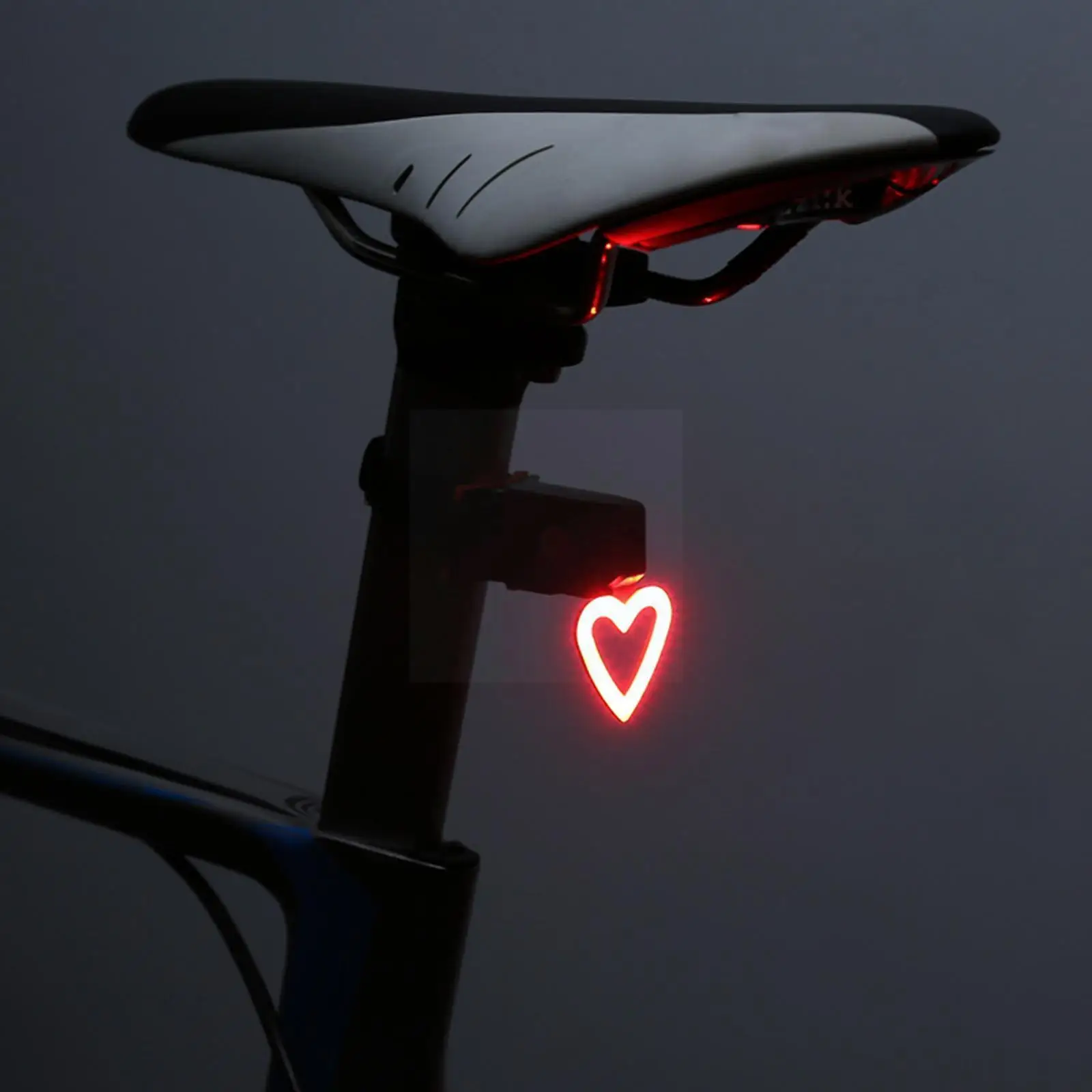 Heart Shape Led Bike Light Usb Rechargeable Bicycle Night Warning Wicks Safety Light Cob Waterproof Light Lamp Mtb Tail War U7e5
