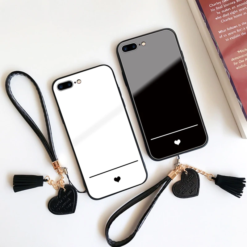 

Чехол из закаленного стекла для Huawei Mate 40 Pro Plus Mate30 20 lite, простая тонкая жесткая задняя крышка с сердцем и силиконовыми краями, защитный чехол ...