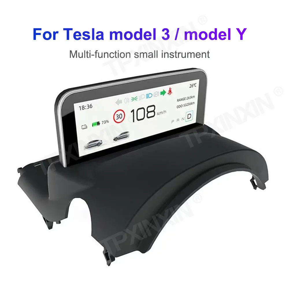 

4.6 inch For Tesla Model Y/ Model 3 Car LCD Cluster instrument multimedia dashboard Modification Mulitmedia Panel