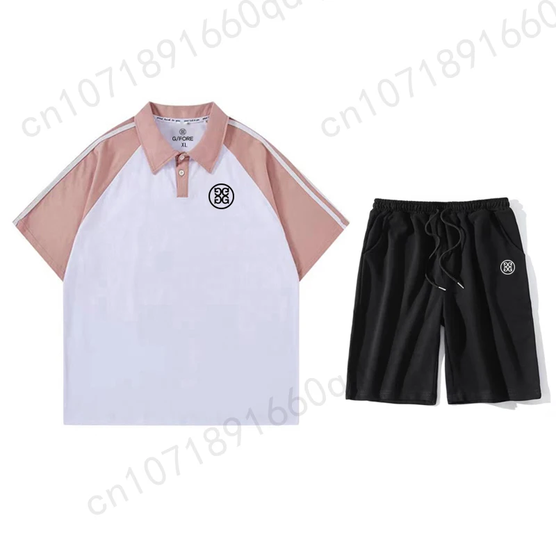 Men Women Embroidery 4G golf Tracksuit Short Sleeve T-shirt Shorts Suit Outdoor Sports Summer Fashion Casual 2 Piece Suit