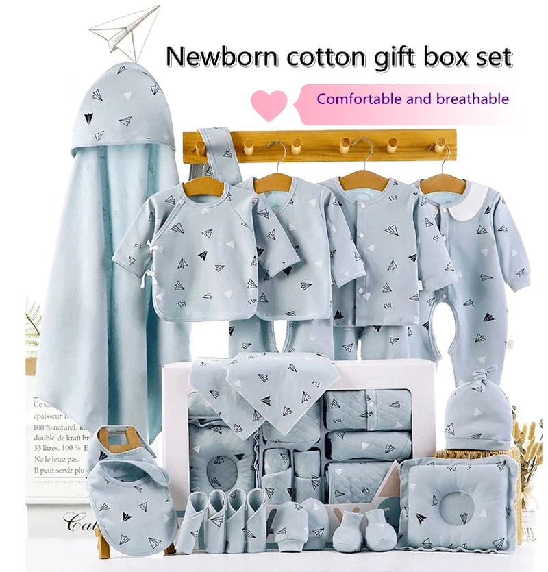 

18/22 Pieces Newborn Clothes Baby Gift Pure Cotton Infant Boys Girls Set 0-6 Months Four Seasons New born Clothes Suit Gifts Box