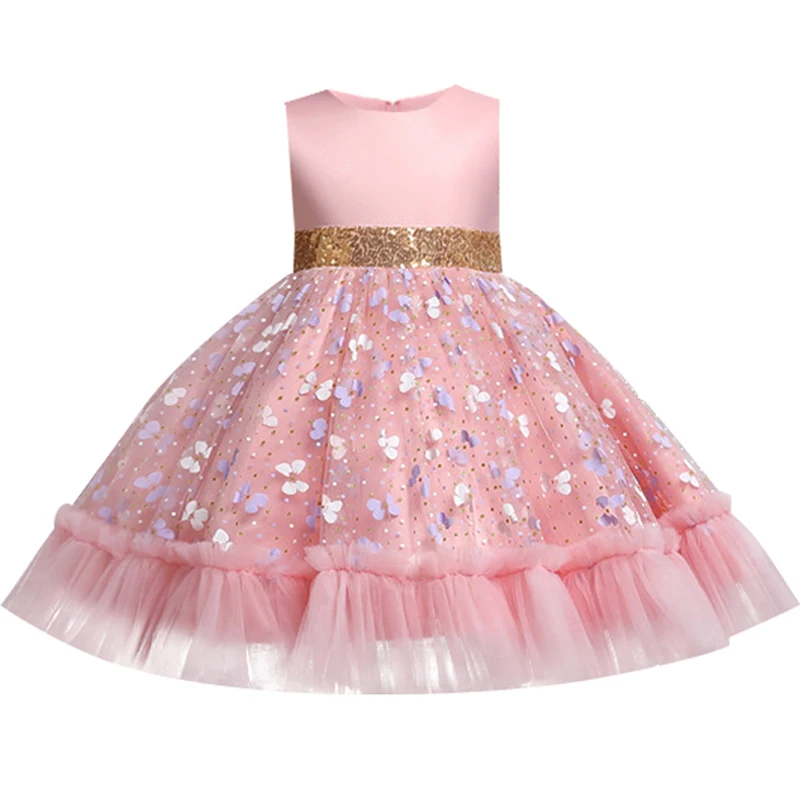 

Christmas Princess Dress With Strawberry For Girl's Dresses Sleeveless Big Bow Birthday Dress Lace Elegant Banquet Dress