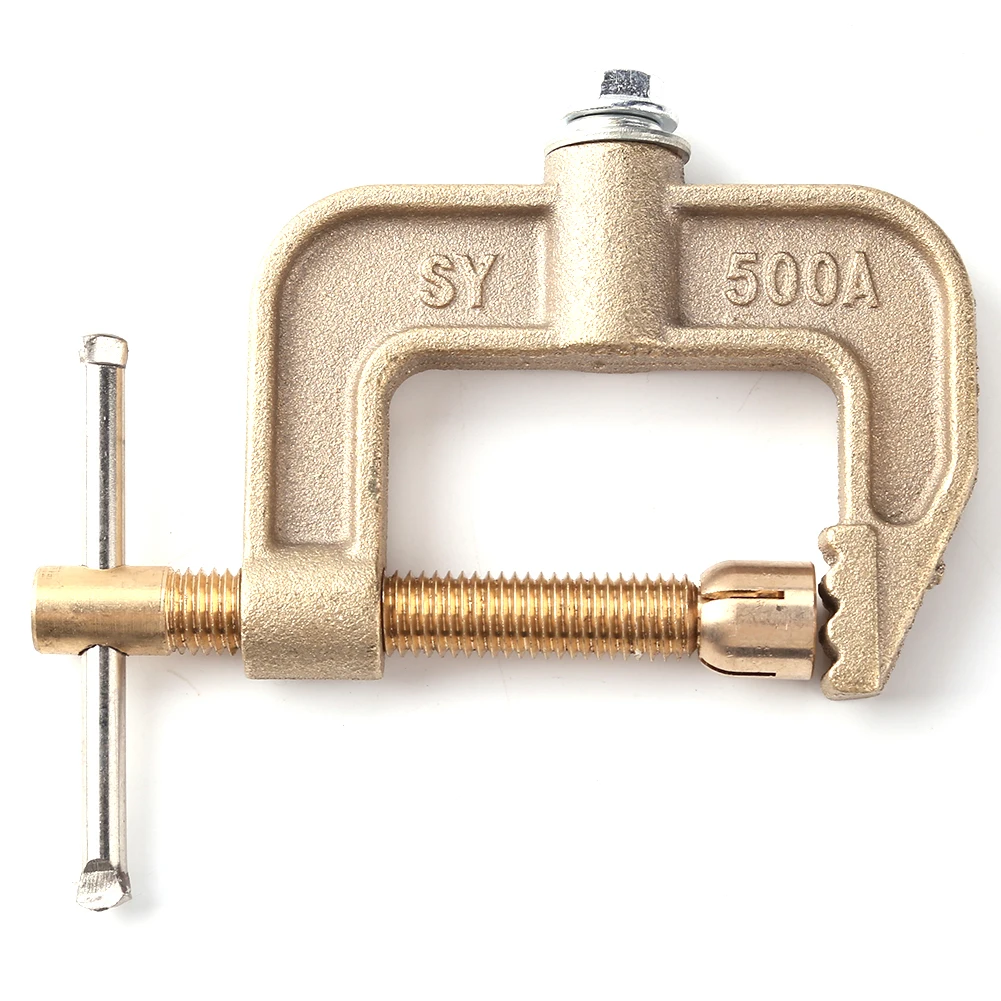 

1pc 500A Ground Clamp G-shaped Brass Copper Earth Clips Grounding Electric Welder Electrode Holders Welding Accessories Parts