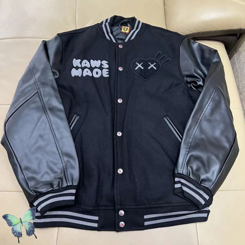 

Human Made Towel Embroidery Baseball Jacket Men Women High Quality Thick Bomber Jacket Coat