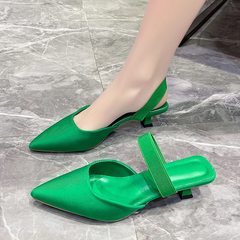 

Мюли женские с острым носком, дизайнерские сандалии на низком каблуке, модная Рабочая Классическая обувь, пикантные, лето 2023