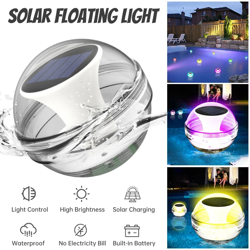 Outdoor Floated Water Ball Lamp Solar Floating Light Swimming Pool Party Night Light For Yard Pond Garden Villa Courtyard Lamps