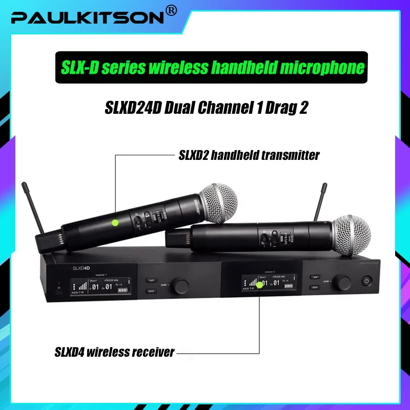 SLXD Microfone 500/600/800 МГц Беспроводная микрофонная система 4-контактная гарнитура