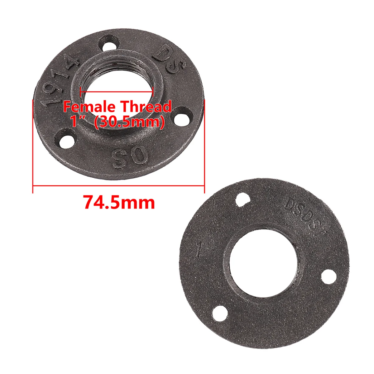 

Чугунный фланец 1/2" 3/4" 1" с внутренней резьбой