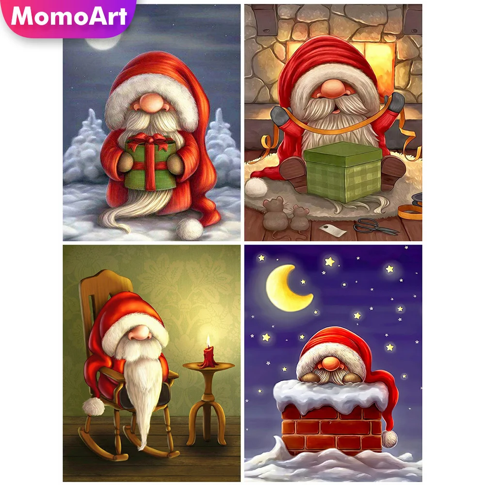 

MomoArt алмазная живопись Санта-Клаус вышивка зима новое поступление полная квадратная круглая карликовая мозаика Рождество хобби ручной раб...
