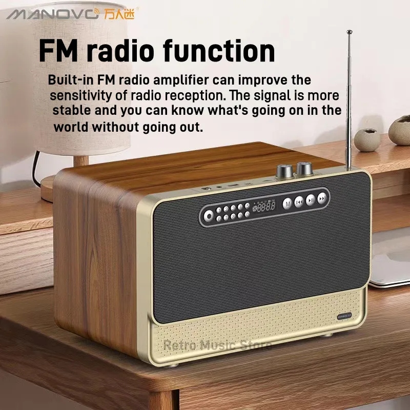 Домашние беспроводные Bluetooth-колонки деревянный двойной рожок сабвуфер Hi-Fi ретро