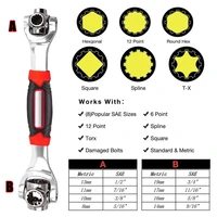 48 in 1 multifunctional socket tiger wrench multi angle wrench with 6 corners 360 degree rotating head rubber handle
