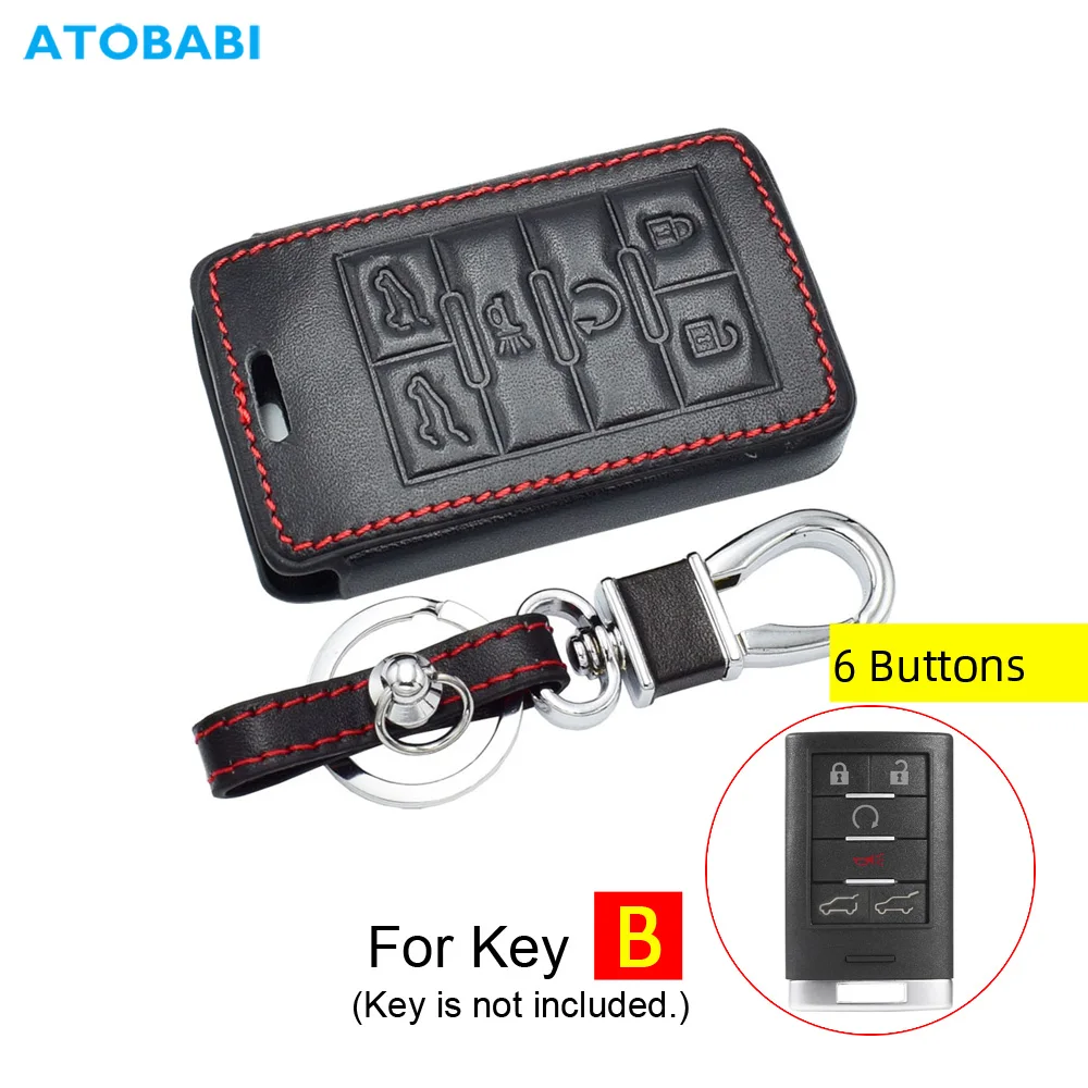 

Кожаный чехол для автомобильных ключей для Cadillac Escalade SRX XTS ATSL SLS CTS STS ATS BLS, смарт-брелок для чехол брелока Дистанционного управления без ключа