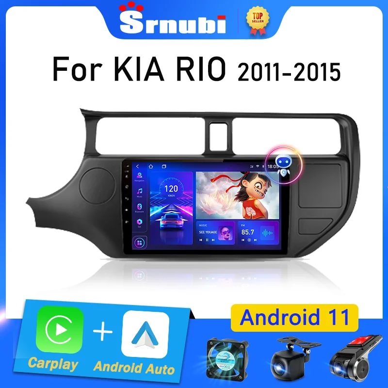 Srnubi Android 11 Car Radio for KIA K3 RIO 2011 2012 2013 2014 2015 Multimedia Player 2 Din Carplay Stereo GPS Wifi DVD Speakers