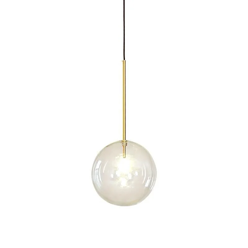 Modern Transparent Glass Lamp Shade Chandelier Nordic Creative Simple Design Dining Room Attic Bedroom Decoration Light Fixture
