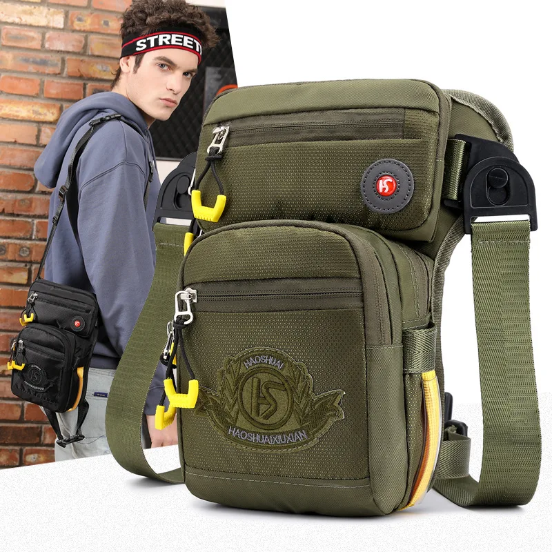Multi-functional Outdoor Tactical Legs Men Close anti-theft Pocket Waterproof Nylon Fabric Chest Package Inclined Shoulder Bag