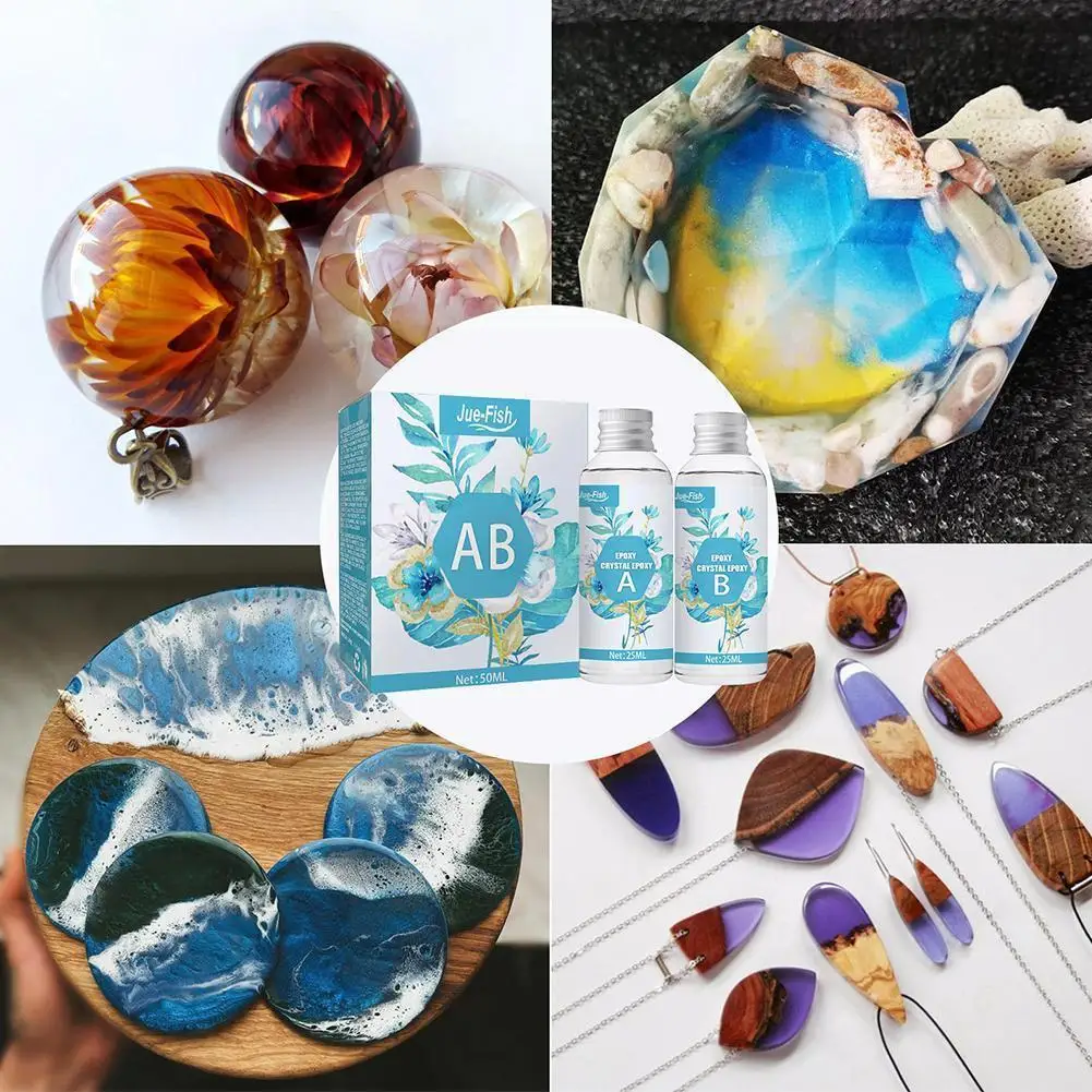 

Epoxy Glue Resin Kit Transparent Adhesive Sealant Crystal Clear Hardener Diy Supplies For Art Casting Resin Jewelry Project T9e9