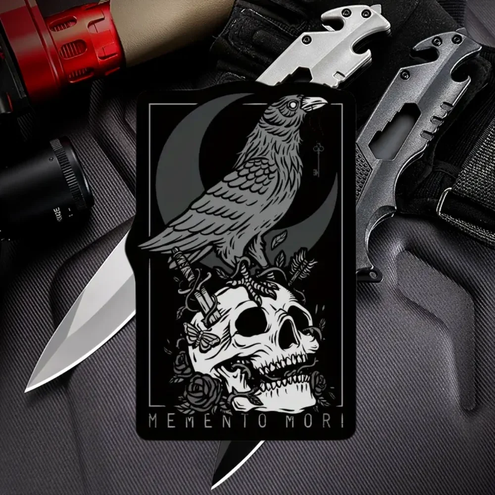 Военная нашивка Memento Mori черная ворона череп тактические тканевые нашивки с