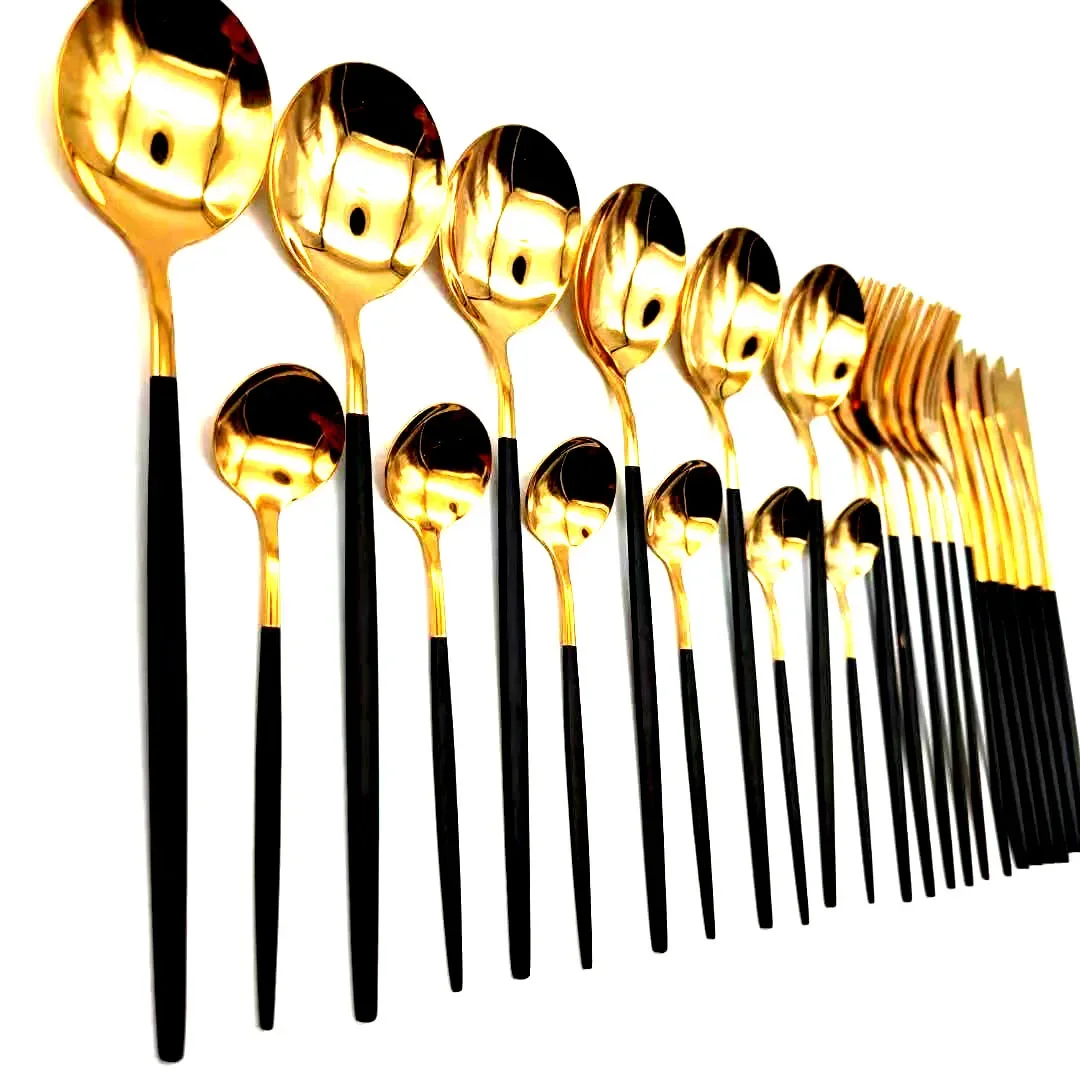 Столовые приборы золотистого цвета из нержавеющей стали 304 столовая посуда нож