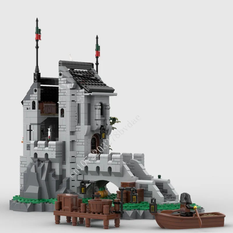 1383 шт. часы Woolfpack Tower MOC креативная модель с видом на улицу строительные блоки