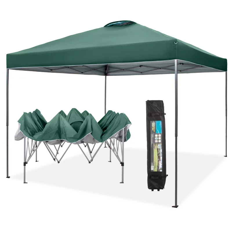 Tent Straight Legs Instant Canopy For Outside With Wheeled Bag - Green